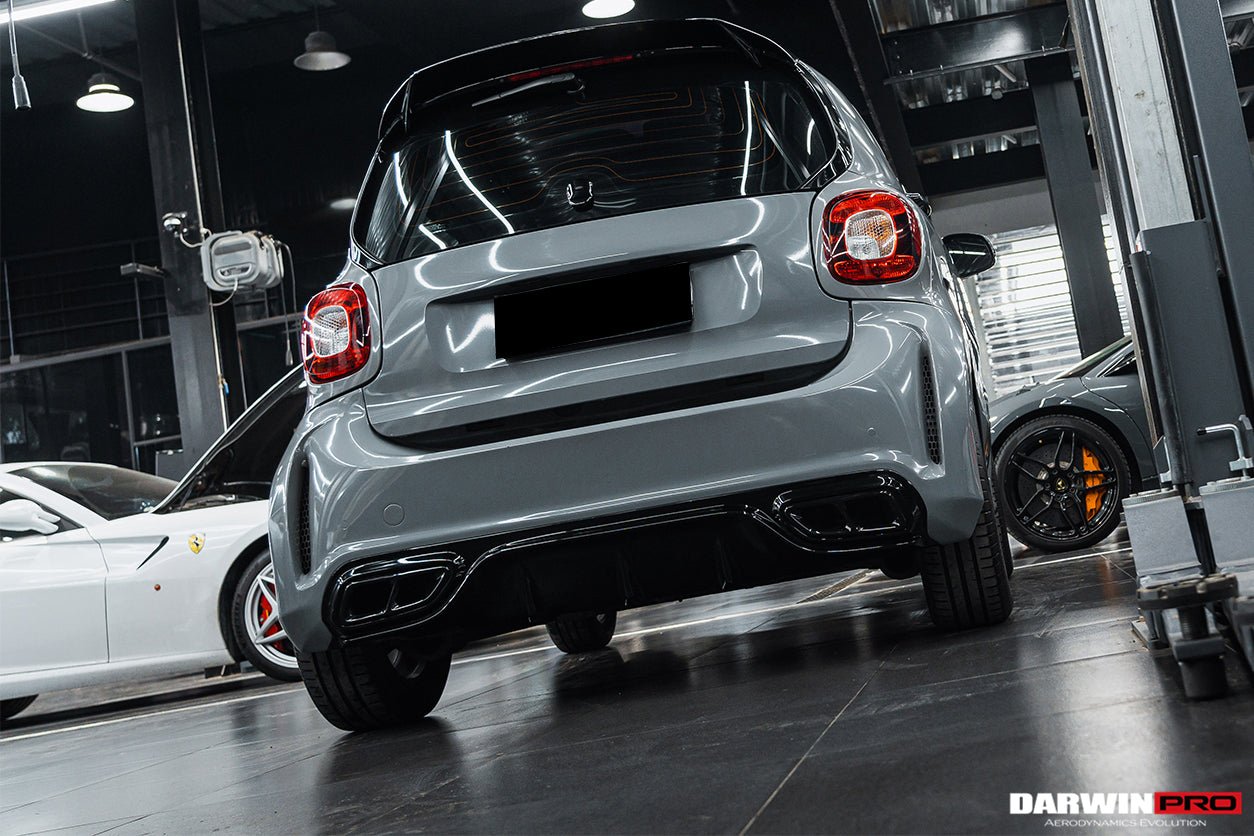 2016 - 2020 Smart Fortwo 453 BKSS Style Partial Carbon Fiber Rear Bumper